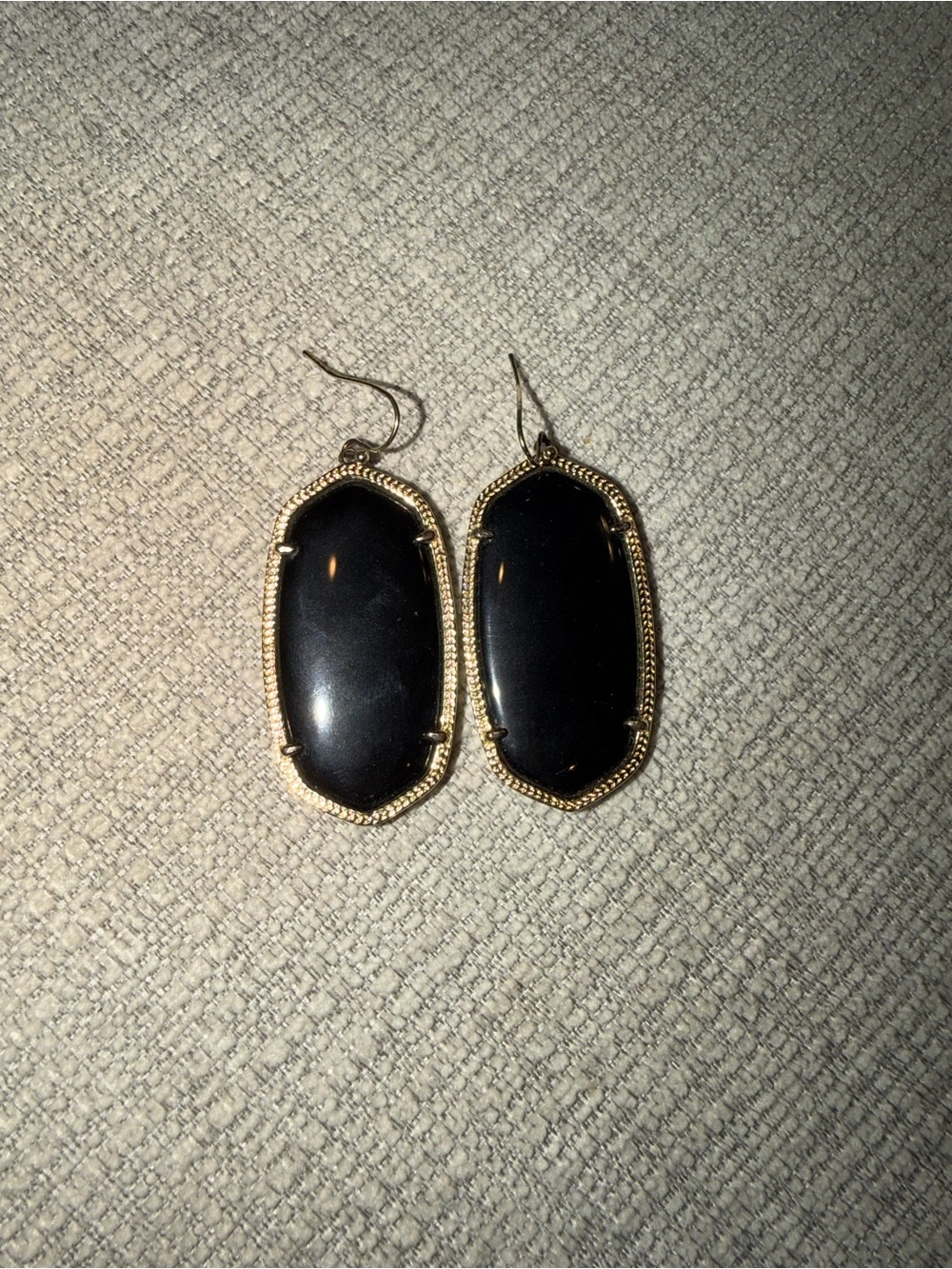 Kendra Scott Danielle Black Gold Statement Drop Earrings